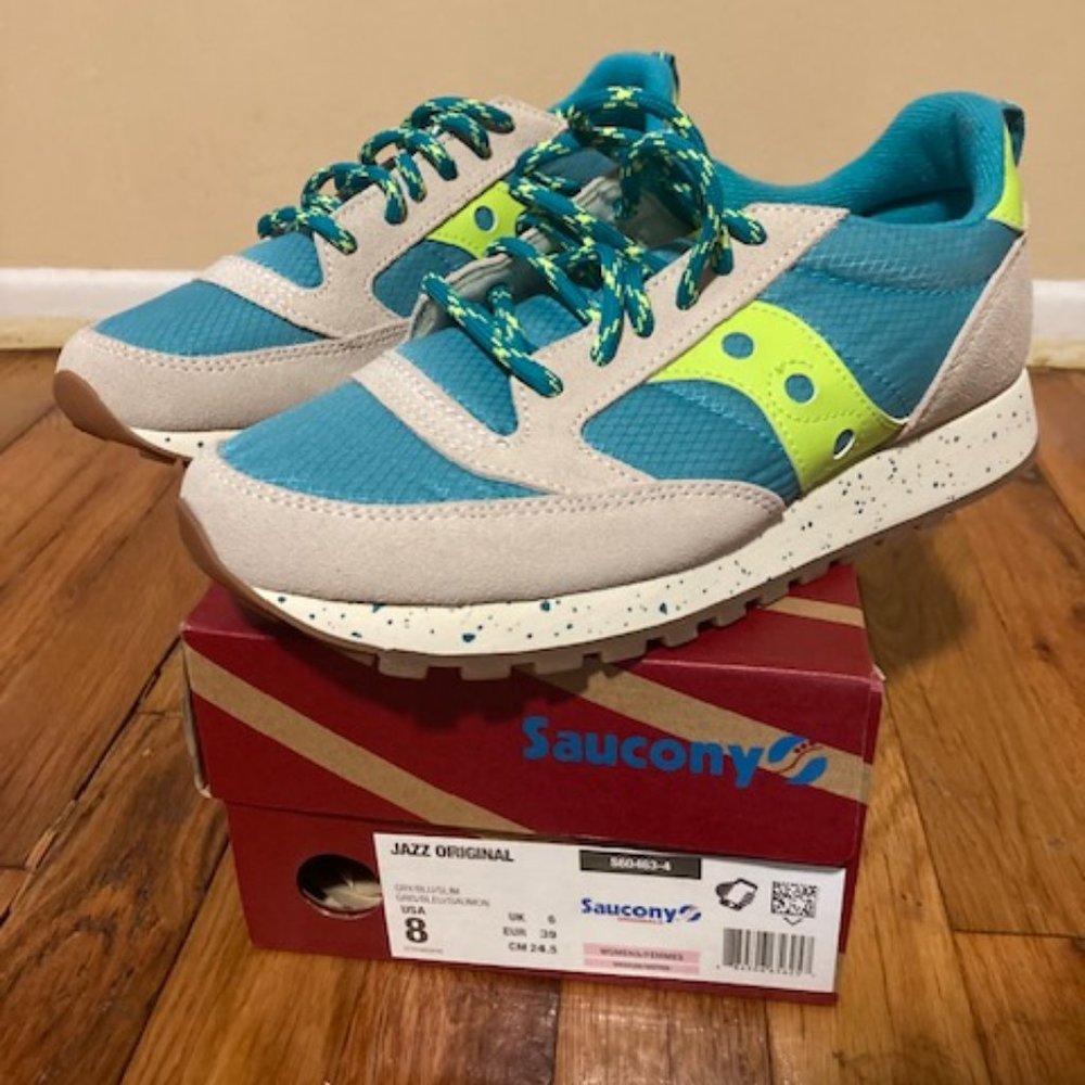 Saucony Jazz Original Sneakers; Size: 8 USA; Color: Grey, Blue, Slm